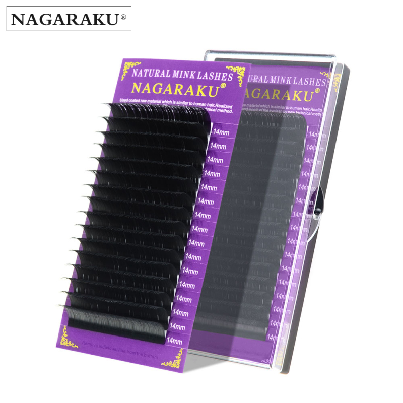 NAGARAKU Wholesale Price Free Shipping 300 Pieces Lot 16 Lines High Quality Super Soft Natural Eyelash Extension