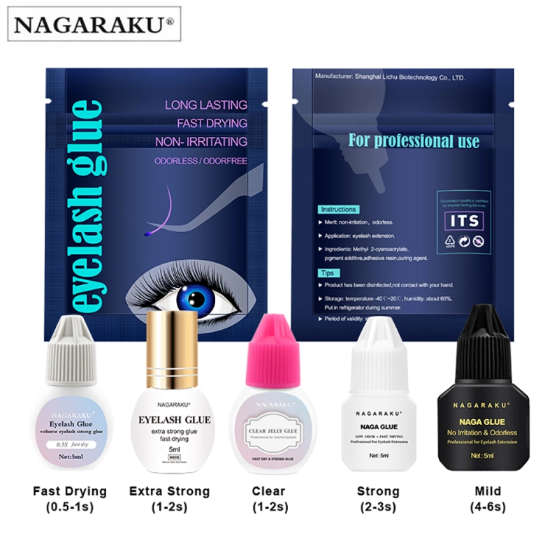 NAGARAKU Eyelashes Makeup 3 Different Glue for Lashes Eyelash 5ml Glue Low Smell Non Odorless Fast Dry Sticker Connecting Fans