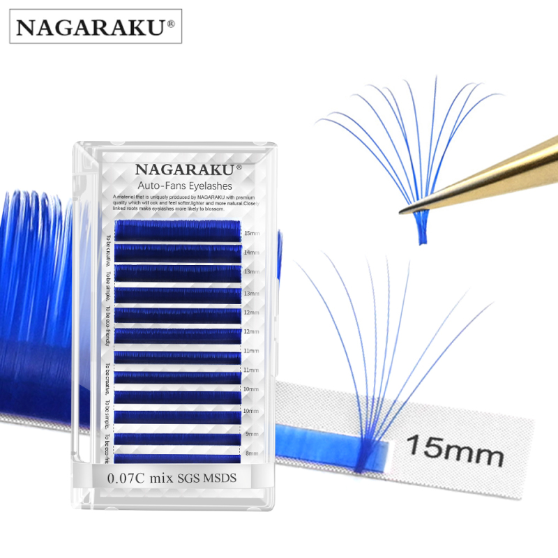 NAGARAKU Color Easy Fanning Eyelash Extension Brown Purple Blue Fans Making Lashes High Quality Premium Lashes