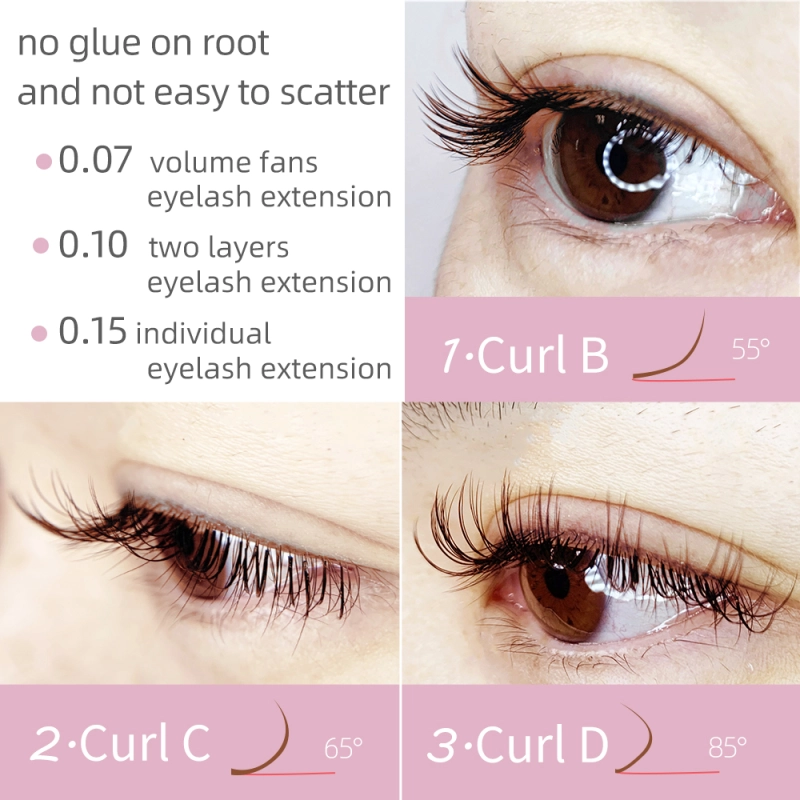 NAGARAKU Brown Dark Brown Individual Eyelash Extensions 16 Lines Super Soft Gentle High Quality Eyelashes