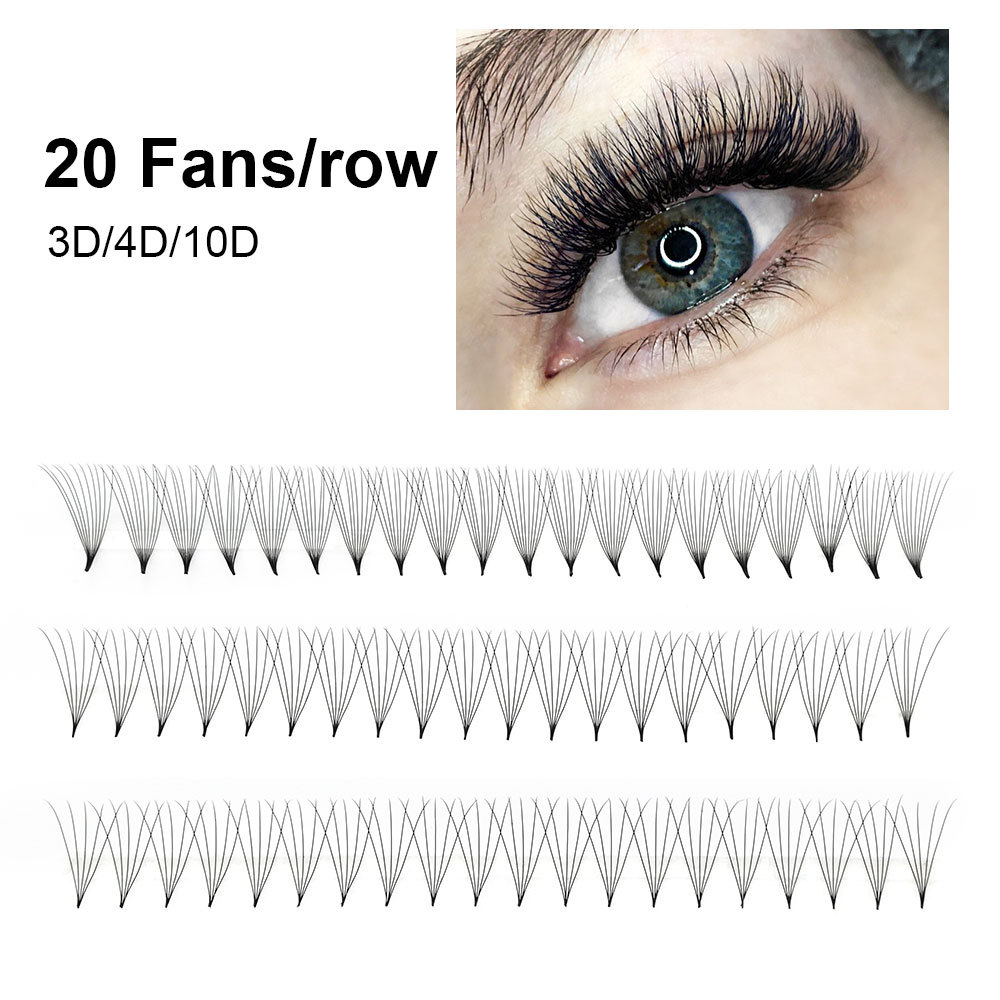 NAGARAKU Sharp Narrow Stem Premade Fans Eyelash Extension 16 Lines 5D 6D 10D Thin Pointy Base Russian Volume Fans Premium Lashes