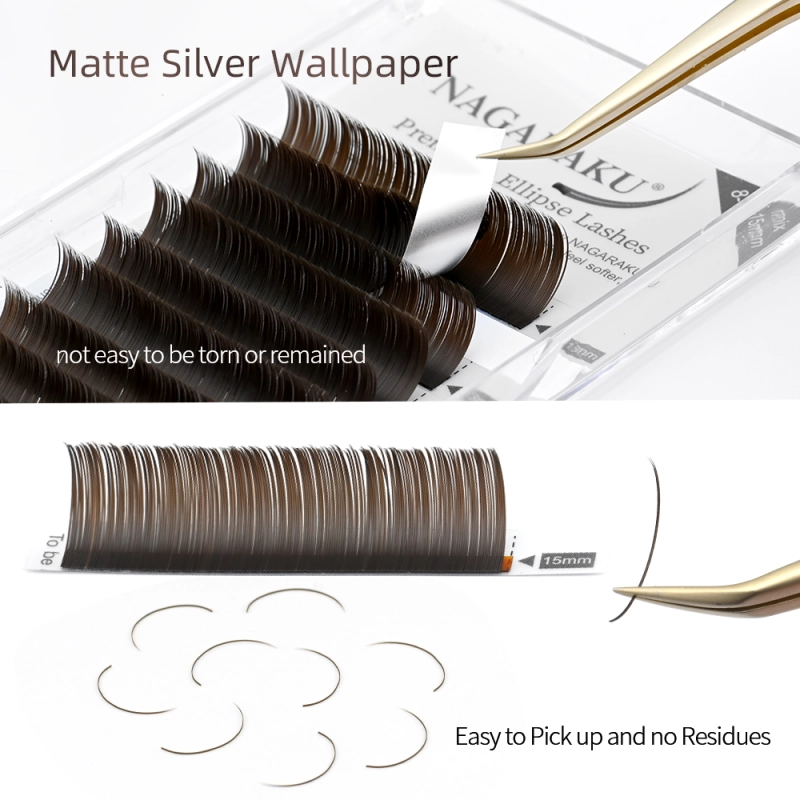 NAGARAKU Ellipse Eyelashes With Split Tips 12 Lines Dark Brown Premium High Quality Super Soft and Gentle