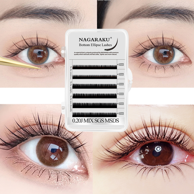 NAGARAKU Classic Ellipse Bottom Eyelash Extension Premium High Quality Eyelash Extension