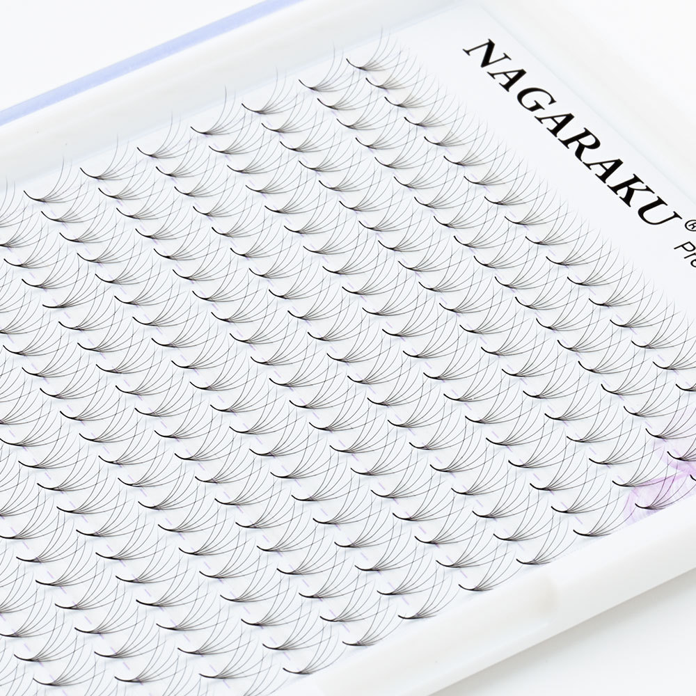 NAGARAKU Sharp Narrow Stem Premade Fans Eyelash Extension 16 Lines 5D 6D 10D Thin Pointy Base Russian Volume Fans Premium Lashes