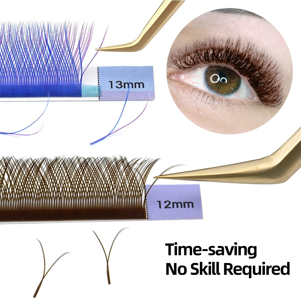 NAGARAKU YY Shape Hand Woven Premium Soft Light Natural Eyelashes Extension Supplies Makeup Mesh Net Cross False  Individual