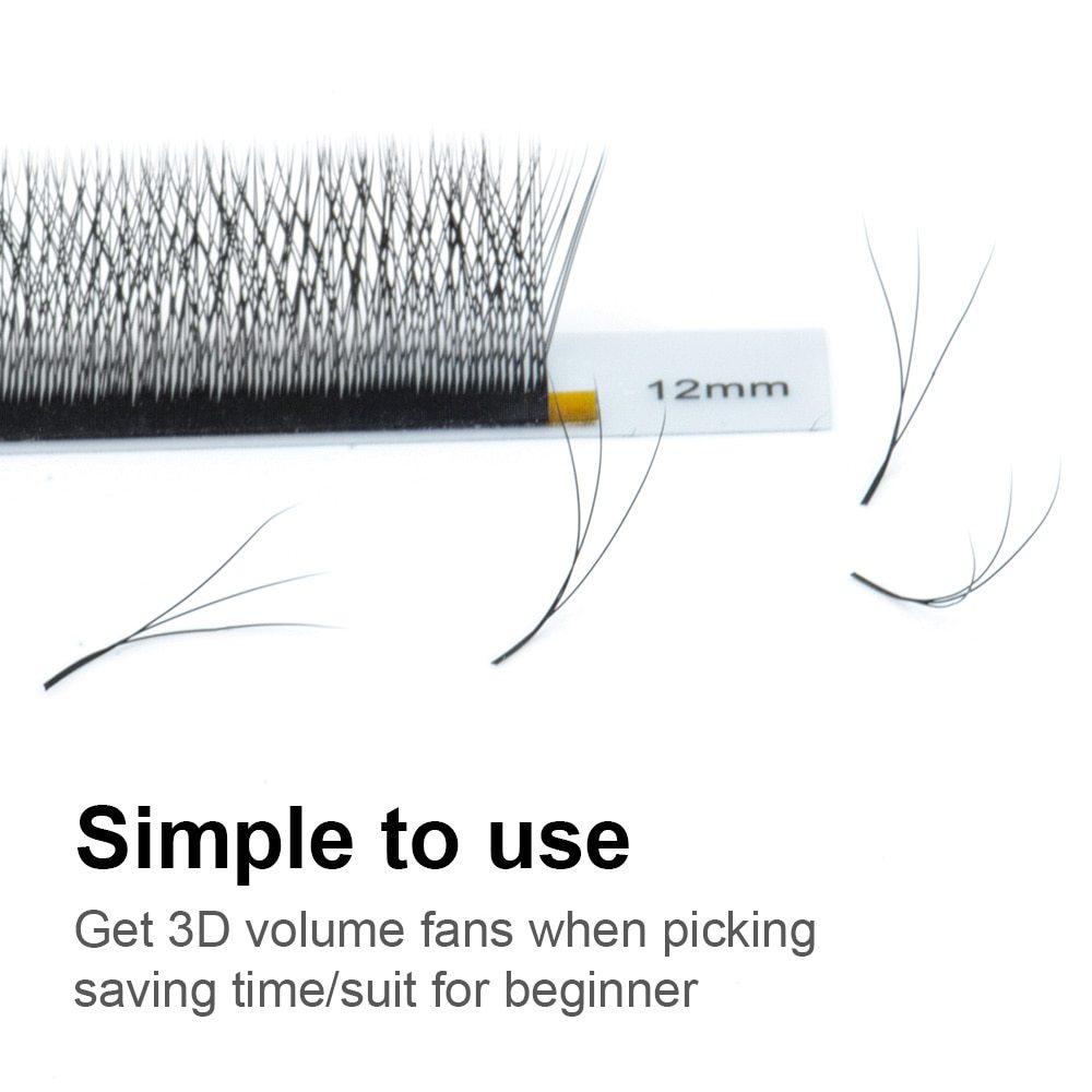 NAGARAKU 5 Cases Brown Automatic Flowering W Shape Bloom 3D Premade Fans Eyelash Extensions Natural Soft Light Individual Lashes