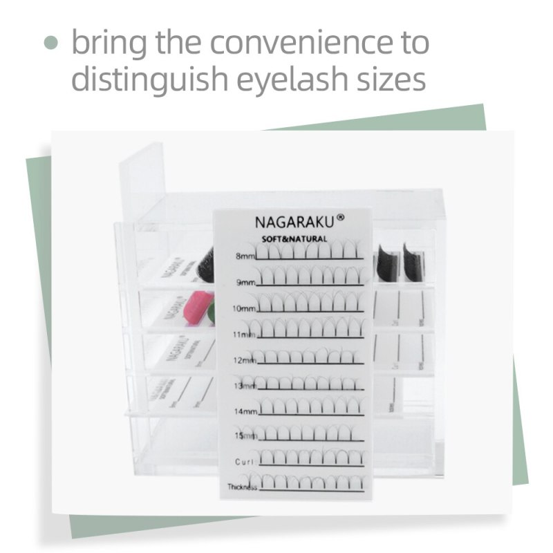 NAGARAKU Makeup Acrylic Eyelashes Storage Box Transparent Volume Lashes Storage Case Organizer Fans Eyelash storage Dust Proof