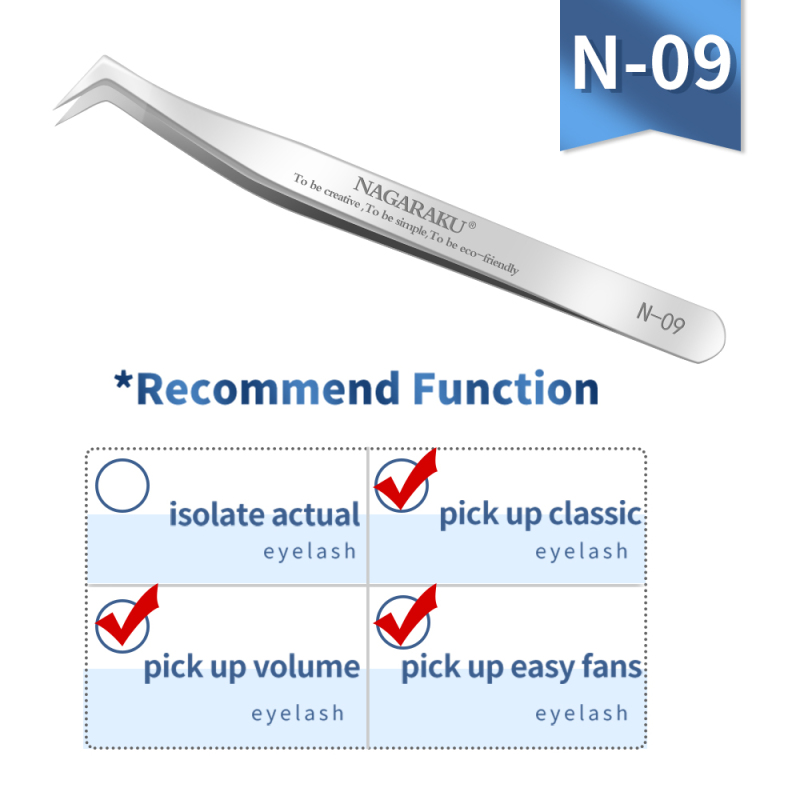 NAGARAKU Eyelash Extension Tweezers Makeup Stainless Steel Non-magnetic Pincet False Eyelash Tweezers 3D accurate tweezers