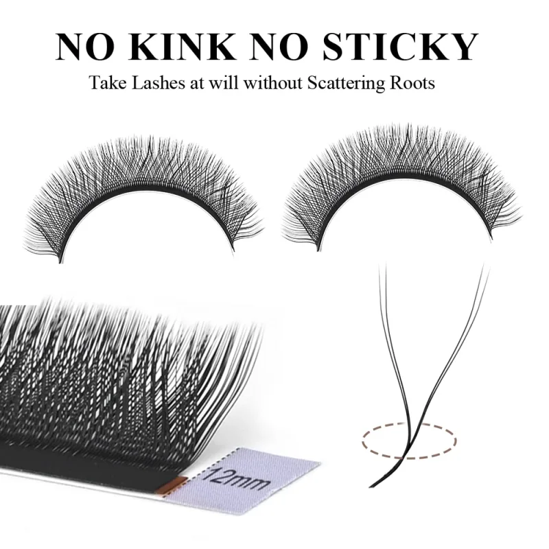 NAGARAKU YY Shape L LU（M）Curl Eyelash Extension Hand Woven Premium Soft Light Natural Lashes Makeup Mesh Net Cross Eyelashes