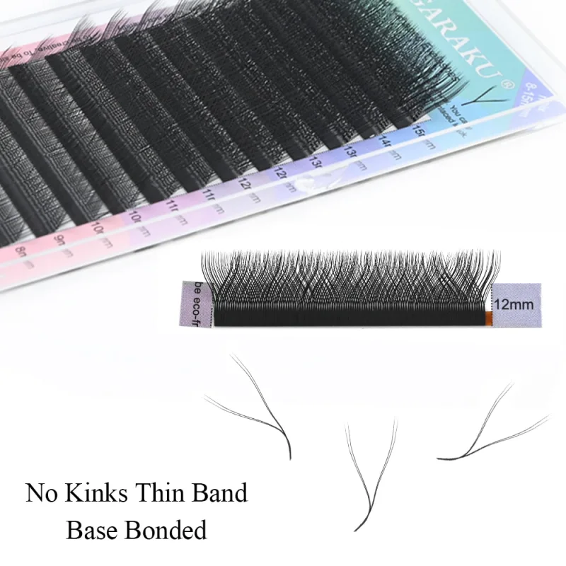 NAGARAKU YY Shape L LU（M）Curl Eyelash Extension Hand Woven Premium Soft Light Natural Lashes Makeup Mesh Net Cross Eyelashes