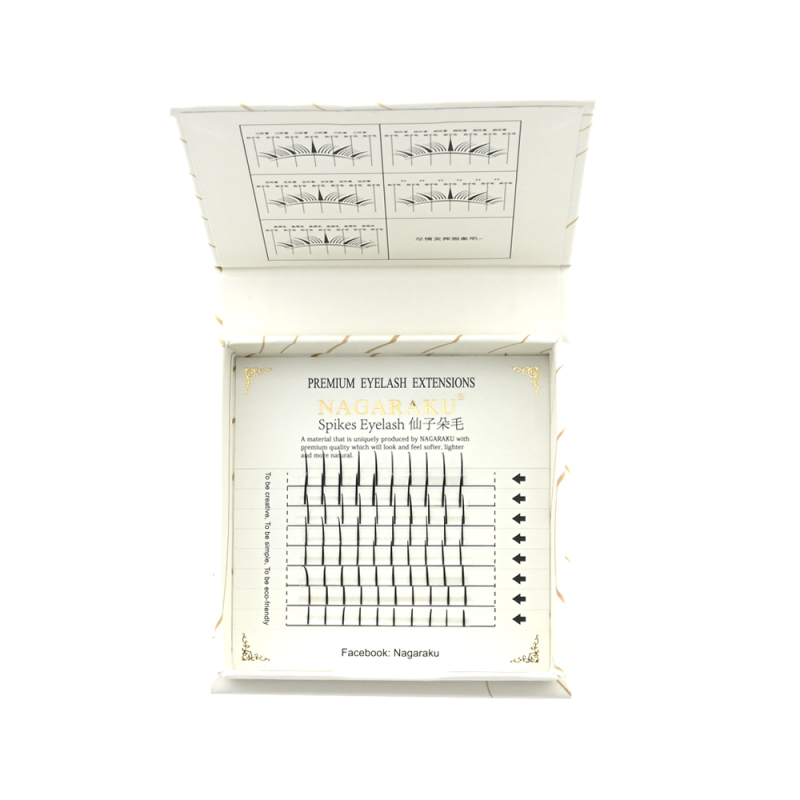 NAGARAKU A/M Shape Tapered Flat Base Fluffy Eyelash Extension Spikes Matte Cluster Make up