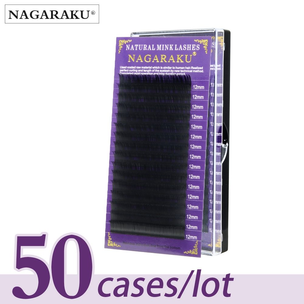 NAGARAKU Regular Eyelash Maquiagem Mink Eyelash 50 cases/lot 16 Rows Individual Cilios Premium
