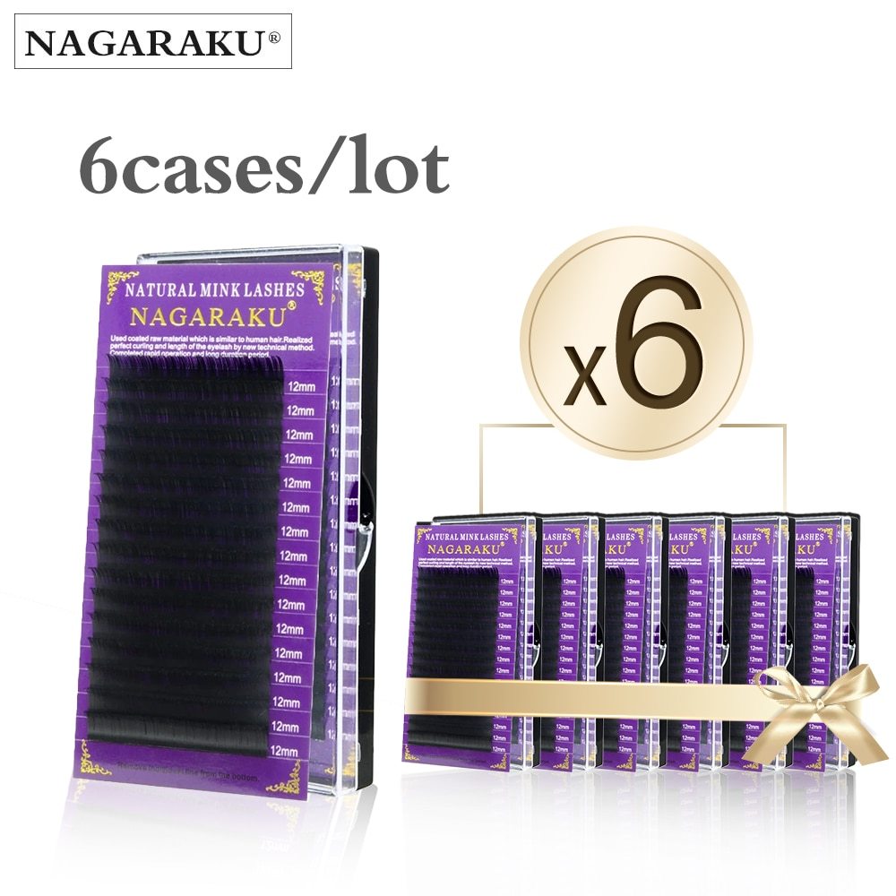 NAGARAKU All Size 6 Case C D Curl Faux Mink Eyelashes Extension Individual Eyelashes Artificial Fake False Eyelashes Make up