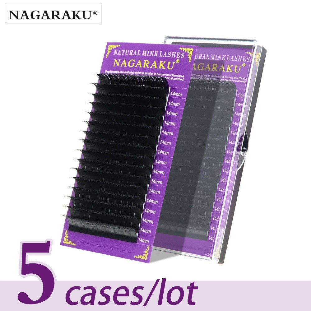 NAGARAKU 5cases/ 7mm  individual eyelash extension cilia lashes extension for professionals soft mink eyelash extension make up