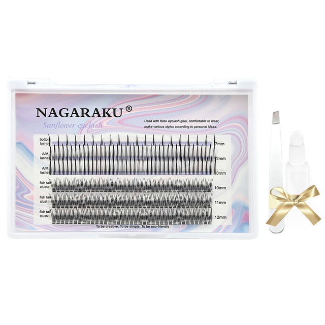 NAGARAKU Spikes A Shape Fish Tail False Eyelash Fairy Extension Pre-made Fans  Bottom Lower Lashes