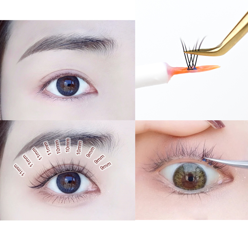 NAGARAKU Spikes A Shape Fish Tail False Eyelash Fairy Extension Pre-made Fans  Bottom Lower Lashes