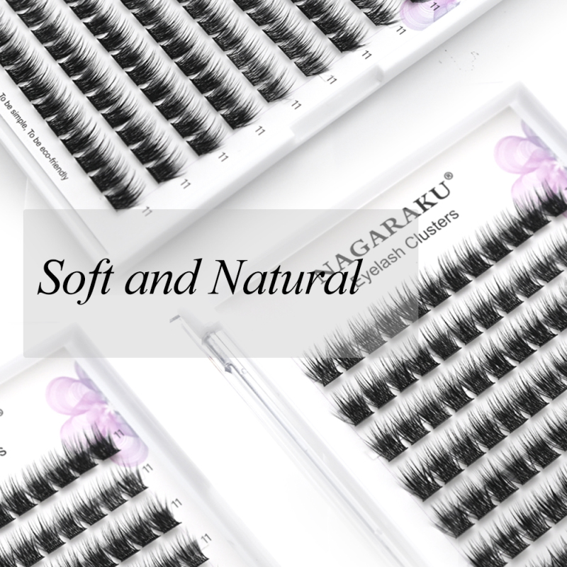 NAGARAKU T50 Cluster Eyelashes  Dovetail Segmented Lashes Volume Natural Lighter Bundles Makeup Tools