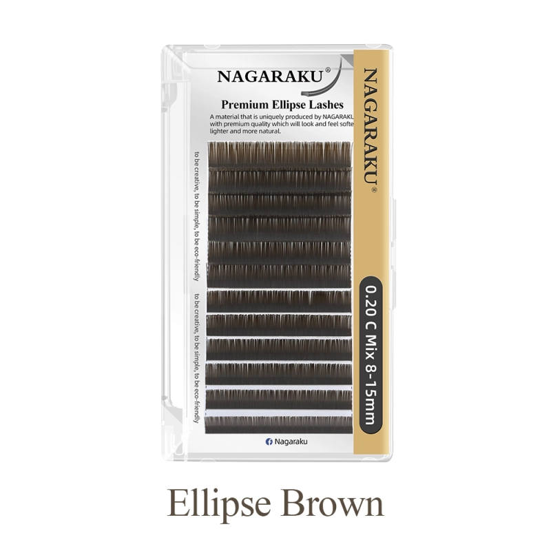 NAGARAKU Grey Black Brown Color Split Tips Ellipse Eyelashes Super Soft Gentle Lashes