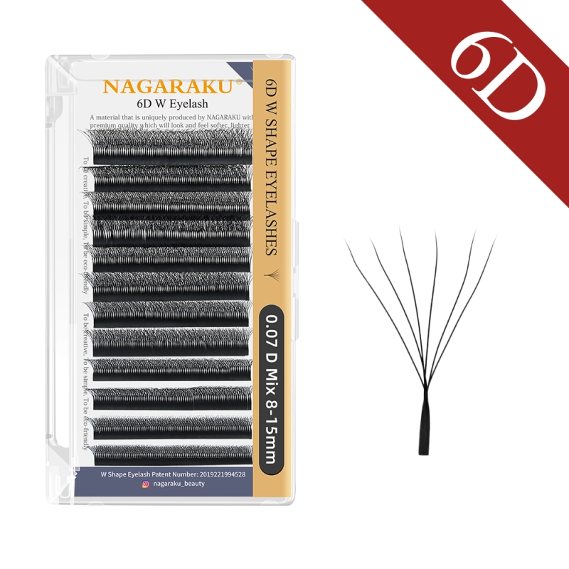 NAGARAKU 3D/4D/5D/6D W Shape Eyelash Extension Super Soft Natural Dense Lashes