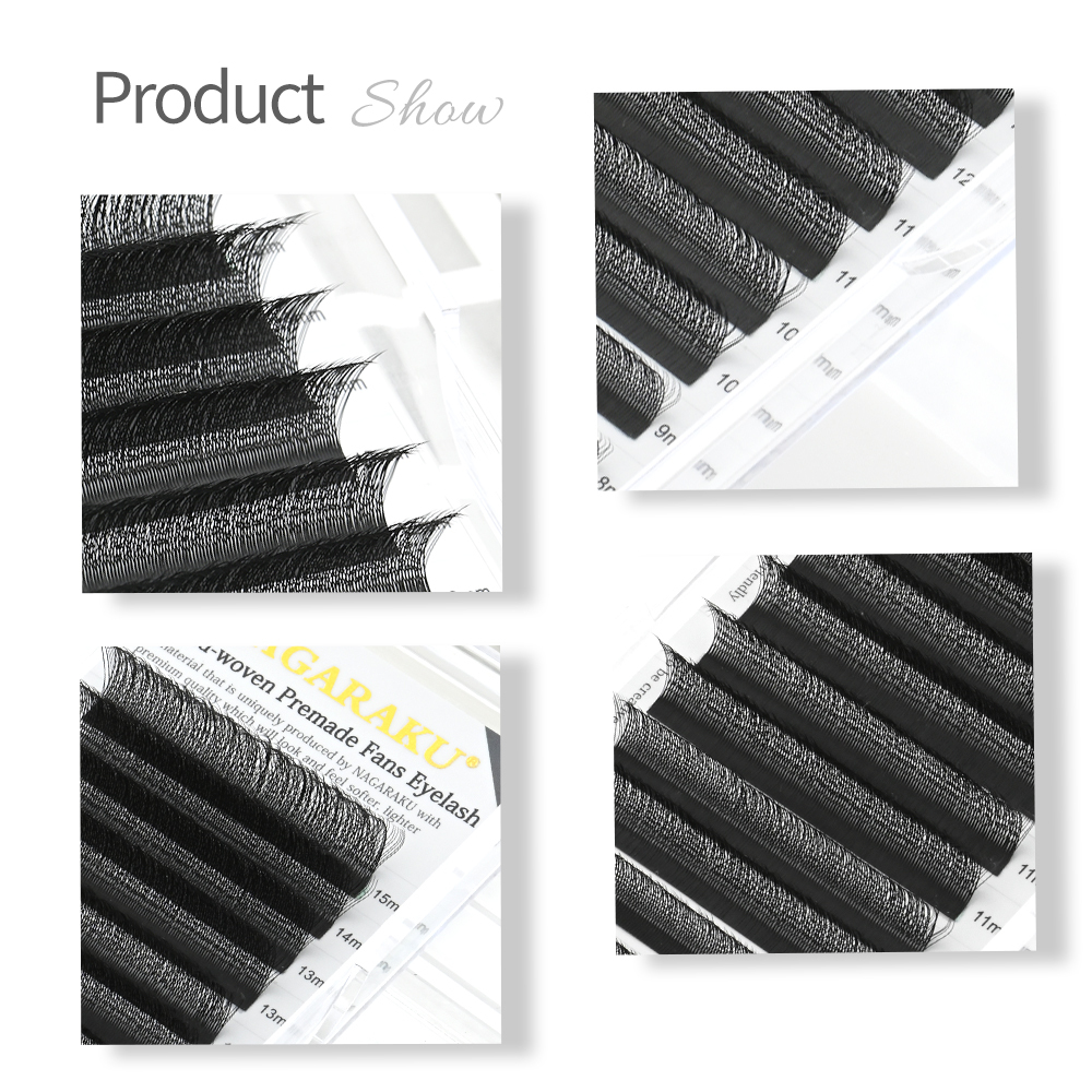 NAGARAKU 3D/4D/5D/6D W Shape Eyelash Extension Super Soft Natural Dense Lashes