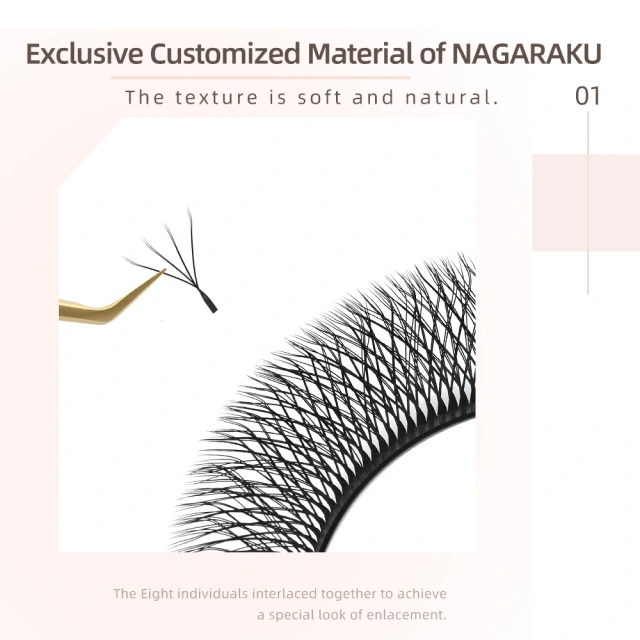 NAGARAKU Double Tips 4D W Eyelash Extension,YY/W Shape Eyelashes