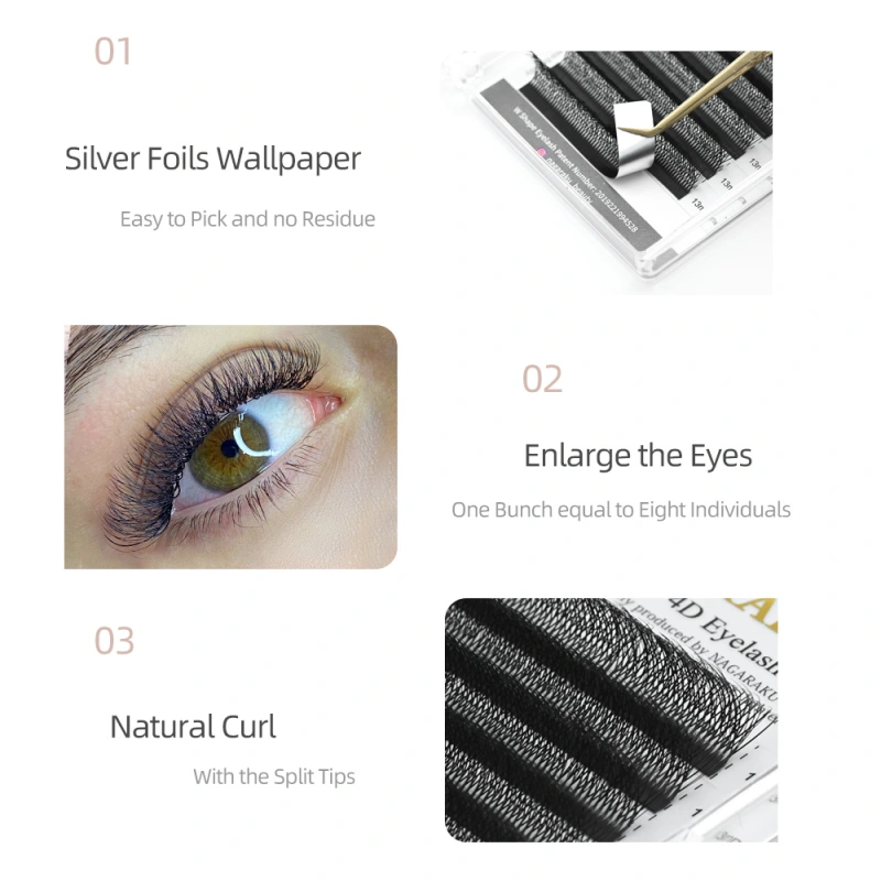NAGARAKU Double Tips 4D W Eyelash Extension,YY/W Shape Eyelashes