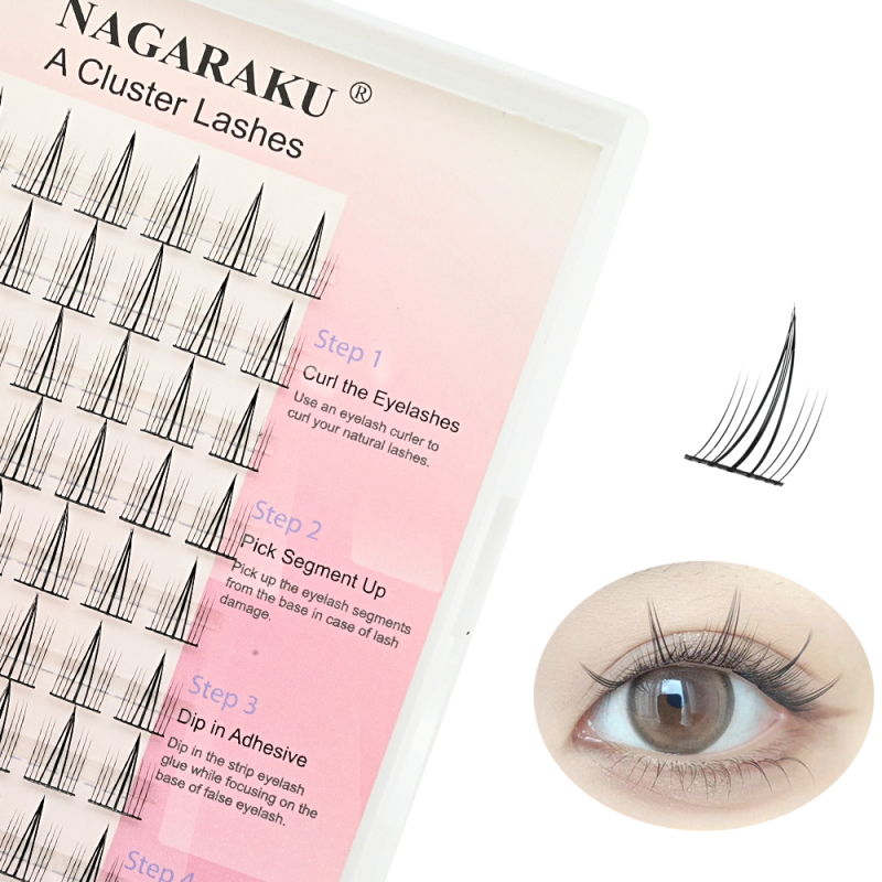 NAGARAKU DIY False Eyelash Self-grafting Lashes  A Shaped Cluster Lashes Makeup Tools