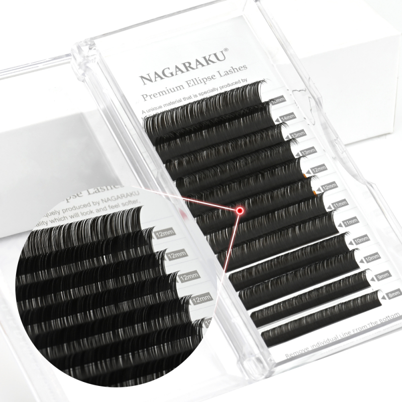 NAGARAKU Grey Black Brown Color Split Tips Ellipse Eyelashes Super Soft Gentle Lashes