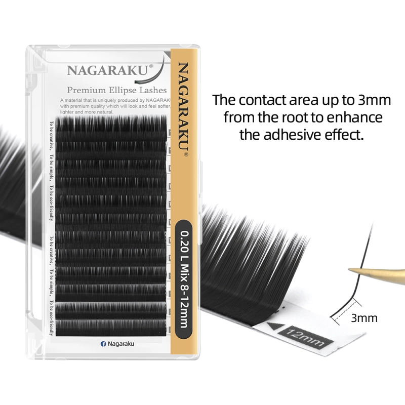 NAGARAKU L Curl Ellipse Eyelash Extension 12 Lines