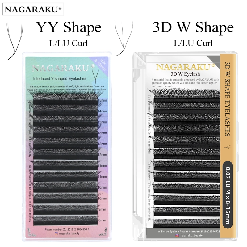 NAGARAKU 3D W 2D YY Eyelash Extension L LU(M) Curls