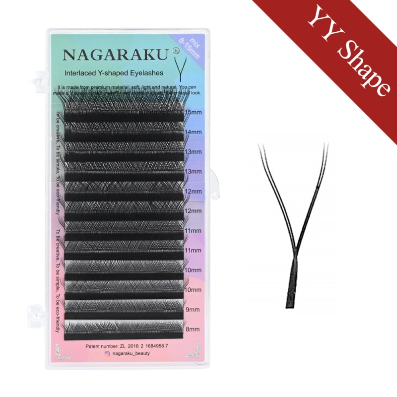 NAGARAKU 3D W 2D YY Eyelash Extension L LU(M) Curls