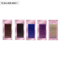 NAGARAKU Brown Dark Brown Purple Blue Lashes Mix 7-15mm Lashes 16 Lines High Quality Premium Eyelash Extension