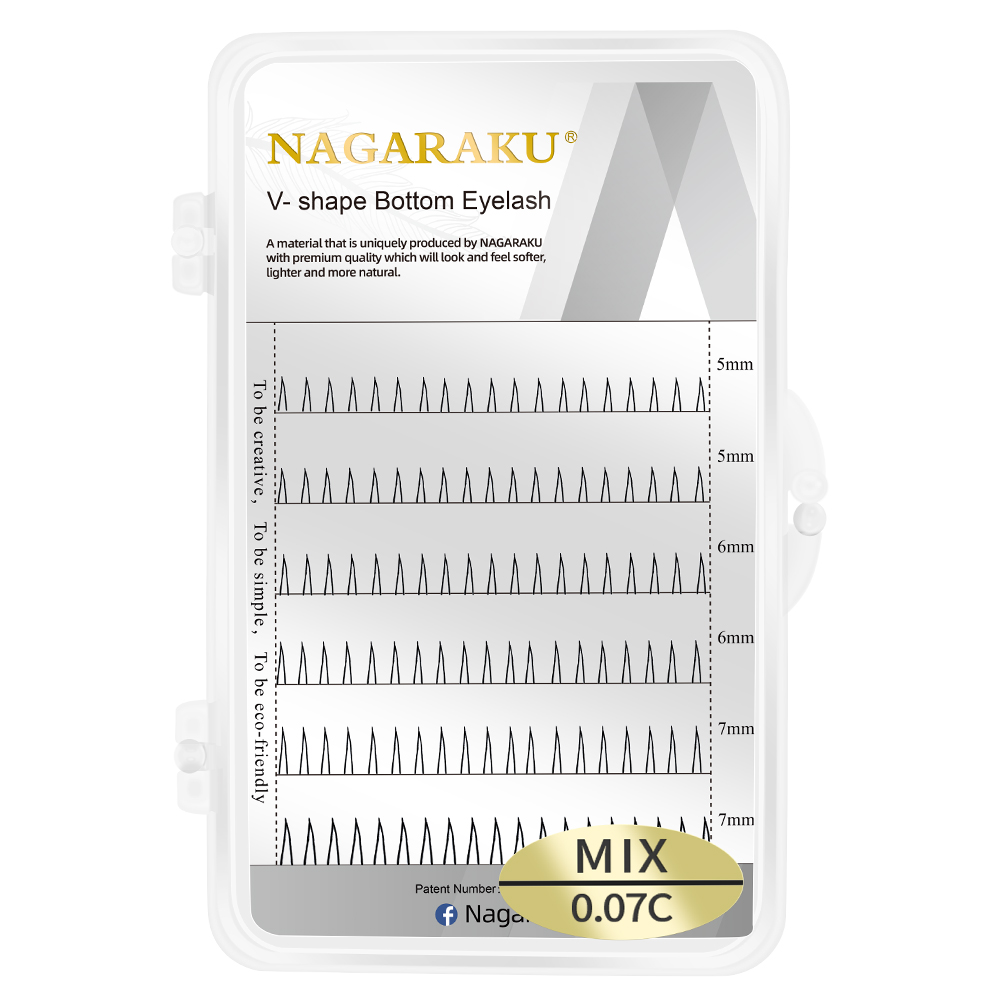 NAGARAKU V-shaped Bottom Eyelash Extension Mix 5-7mm 6 Lines per