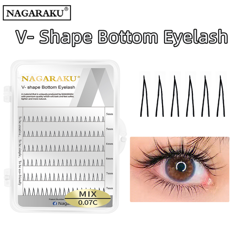 NAGARAKU V-shaped Bottom Eyelash Extension Mix 5-7mm 6 Lines per Tray