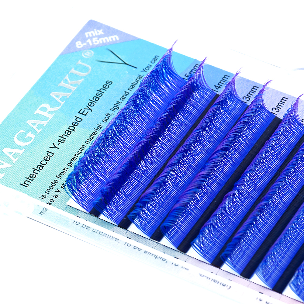 NAGARAKU Purple Blue YY Eyelash Extension 12 Lines 2D Lashes