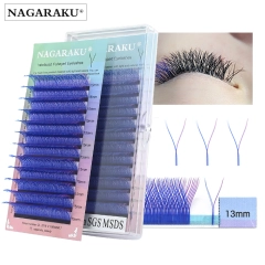 NAGARAKU Purple Blue YY Eyelash Extension 12 Lines 2D Lashes