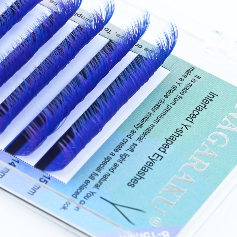 NAGARAKU Purple Blue YY Eyelash Extension 12 Lines 2D Lashes