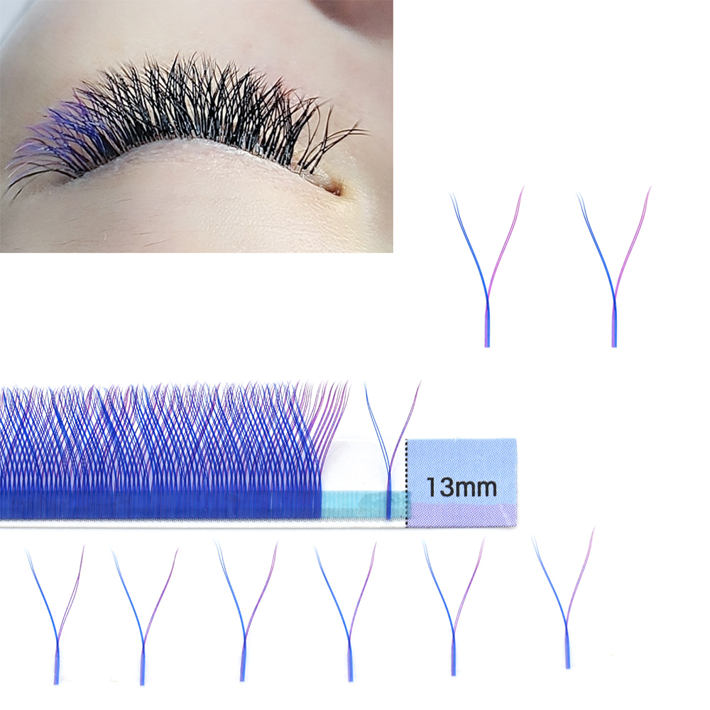 NAGARAKU Purple Blue YY Eyelash Extension 12 Lines 2D Lashes