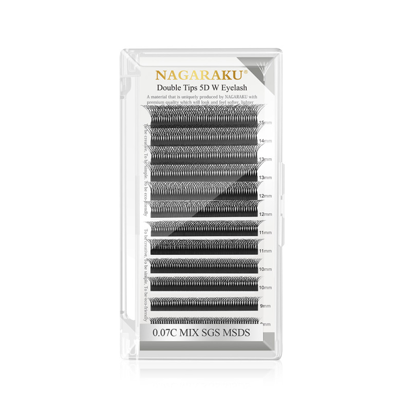 NAGARAKU Double Tips 5D W Eyelash Extension 12 Lines Matte Black