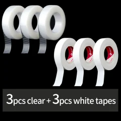 3pcs transparent + 3pcs white