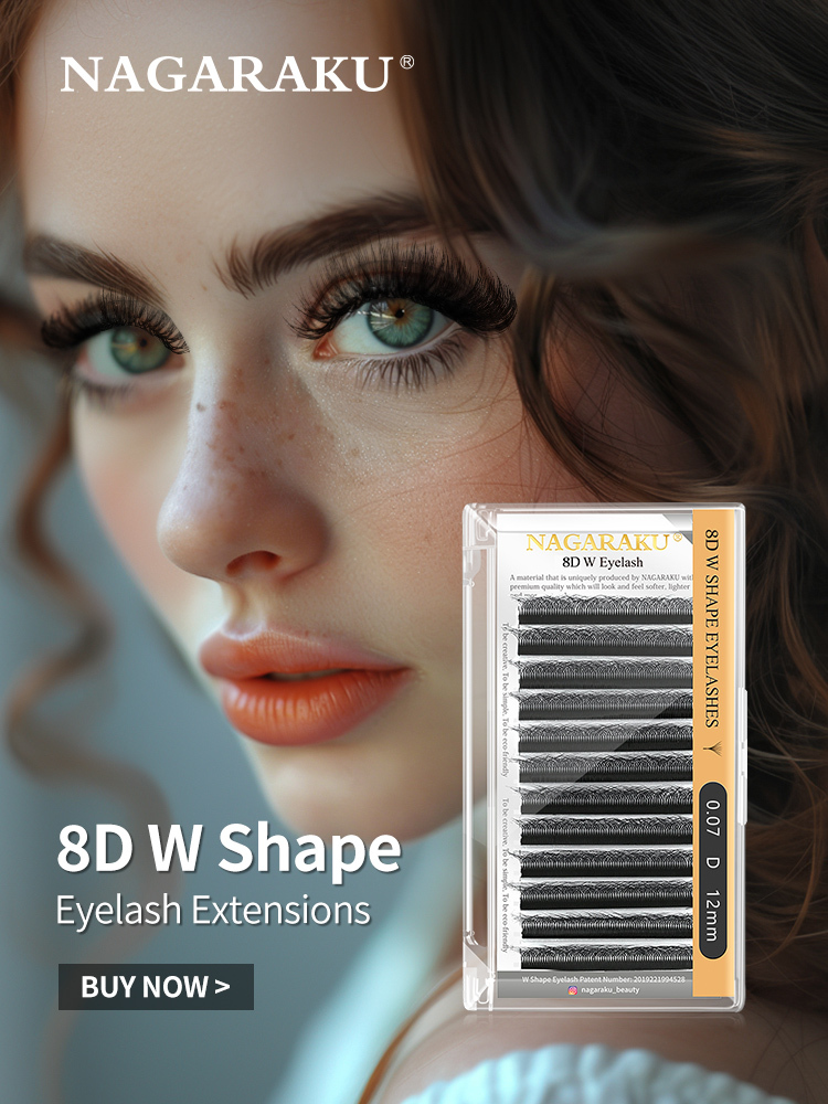 NAGARAKU 8D W Eyelash Extension 12 Lines Black Color