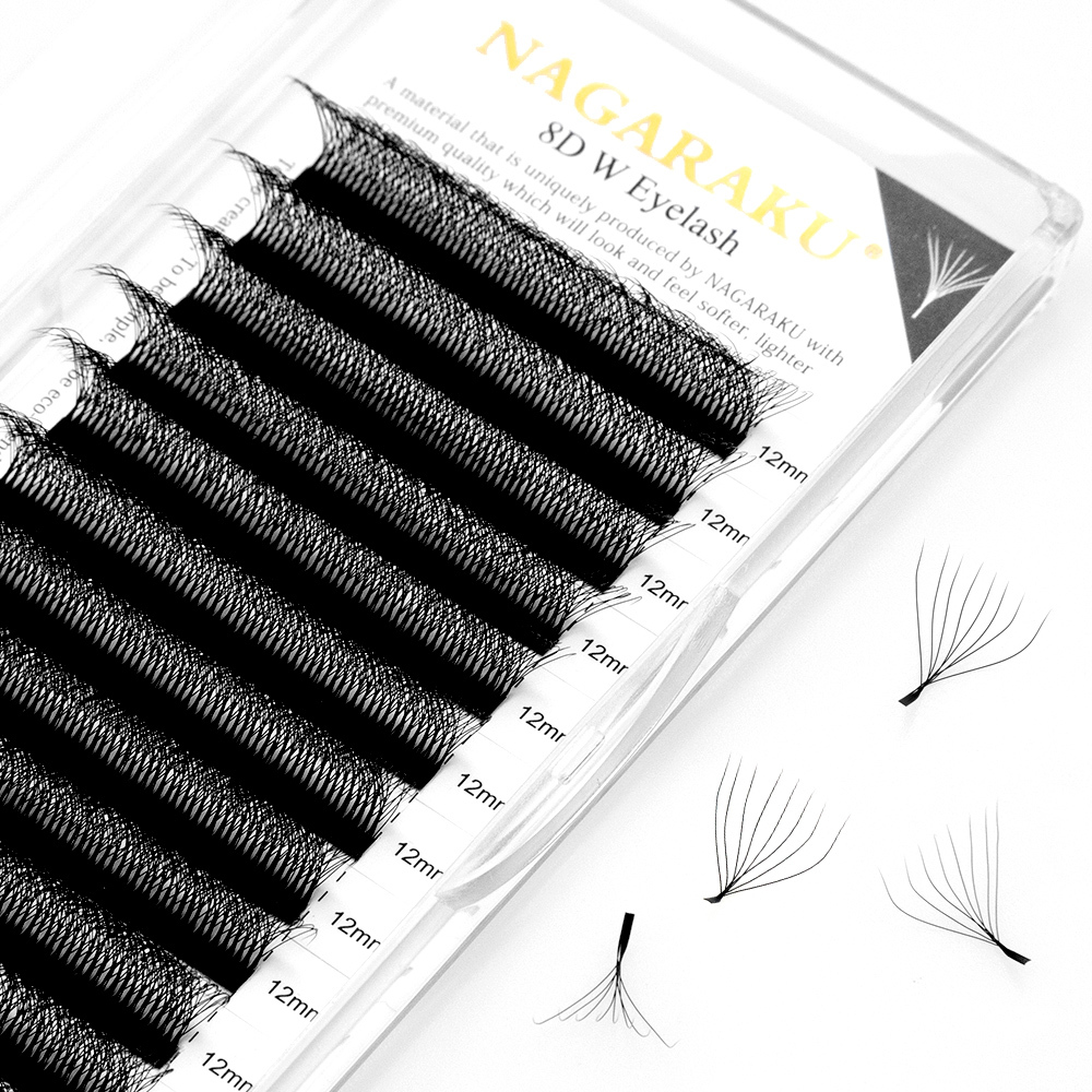 NAGARAKU 8D W Eyelash Extension 12 Lines Black Color