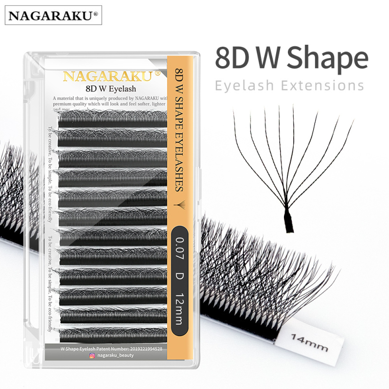 NAGARAKU 8D W Eyelash Extension 12 Lines Black Color