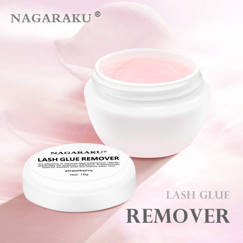 NAGARAKU Lash Cream Glue Remover Pink Color Strawberry Flavor
