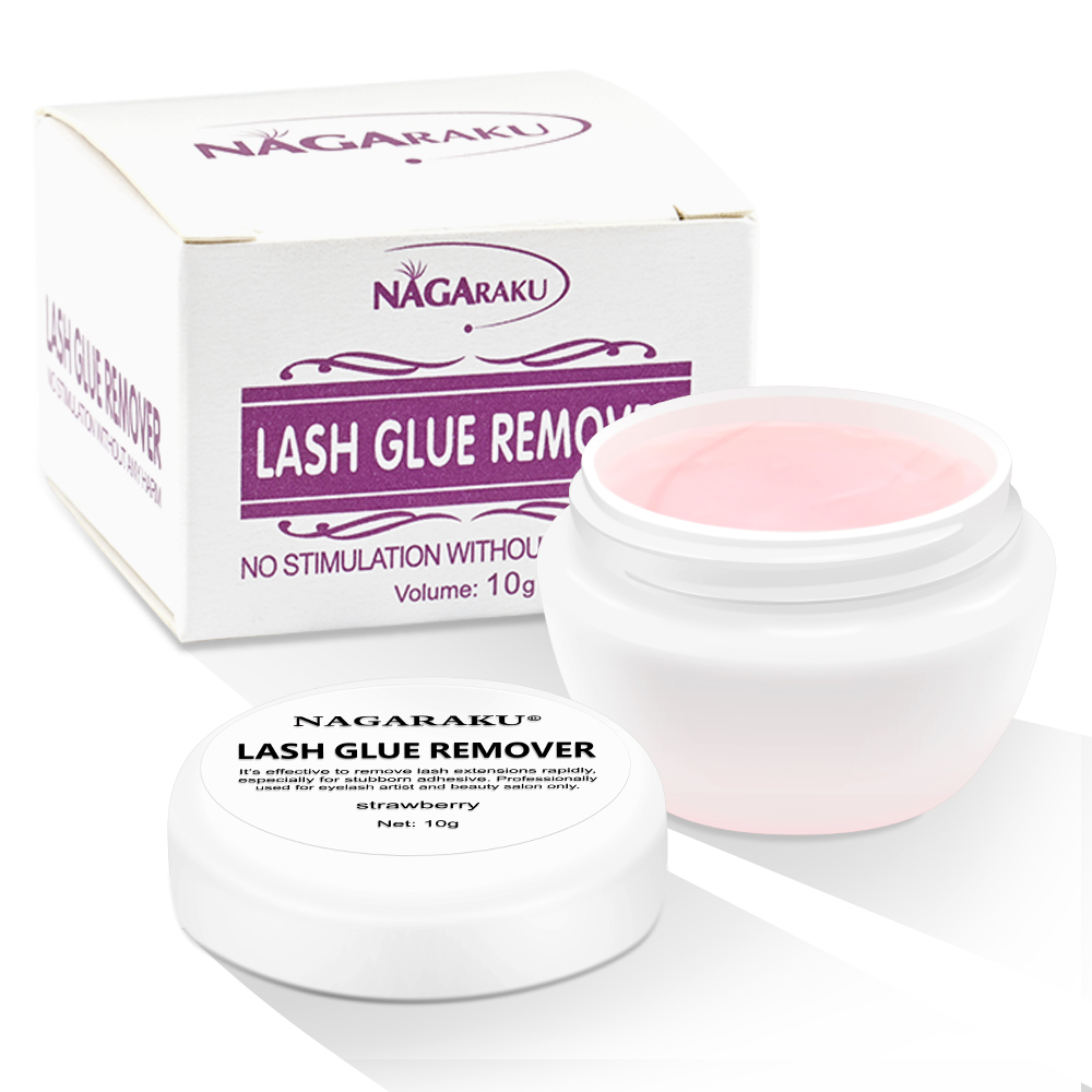 NAGARAKU Lash Cream Glue Remover Pink Color Strawberry Flavor