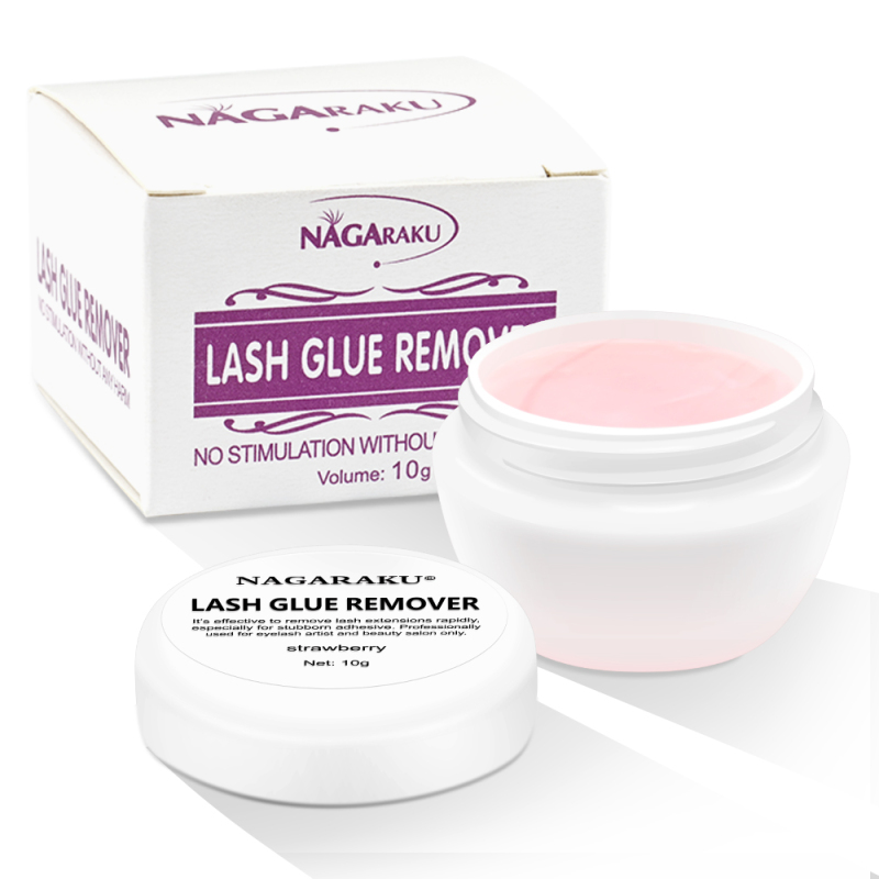 NAGARAKU Lash Cream Glue Remover Pink Color Strawberry Flavor