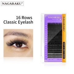 NAGARAKU 16 Lines Synthetic Mink Individual Eyelash Super Soft Gentle Eyelash Extension Makeup Russian Volume Lashes