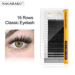 NAGARAKU Classic Individual Eyelash Extension Mix Size 16 Lines Matte Black