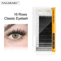 NAGARAKU Individual Eyelash Mix 7-15mm 16 Lines Eyelash Extension High Quality Super Soft Natural Classical Lashes