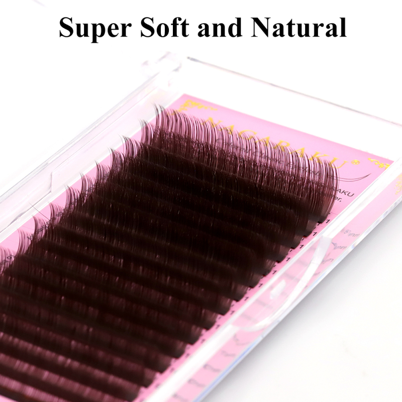 NAGARAKU Brown Dark Brown Individual Eyelash Extensions 16 Lines Super Soft Gentle High Quality Eyelashes